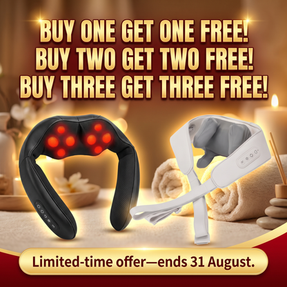 Medi Relief Deep Tissue Neck Massager [Limited time Offer ONLY Buy One Neck Massager Get One 16-Roller Massager For Free Ends 31 AUG]